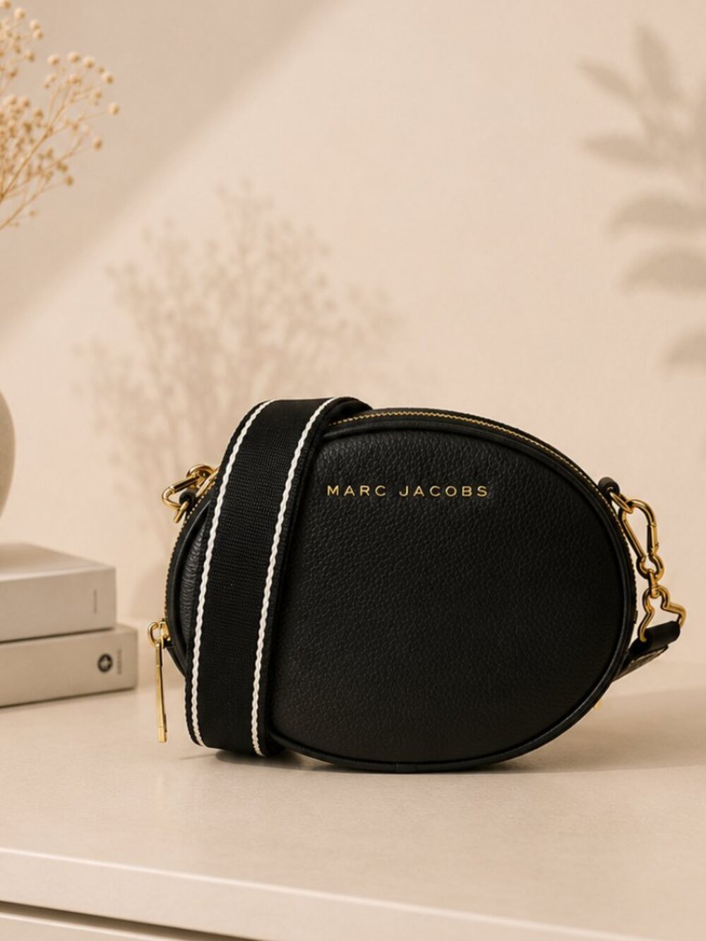 Women's Marc Jacobs Black Rewind Leather Crossbody Bag Small